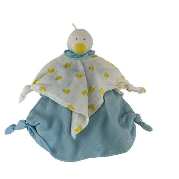Alana Toys Alana Duck Lovey Blue Baby Security Blanket 2 Organic